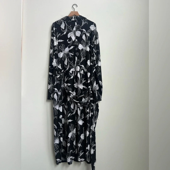 New Lane Bryant Polo Wrap Spring Lily Midi Dress 7X Matte Jersey Long Sleeve - Picture 10 of 15